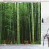 Green Jungle Vision Shower Curtain With Bamboo Print