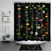 Green Leaf Floral Shower Curtain - Botanical Bathroom Accessory