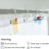 Green Leaf Flower Butterfly Farmhouse Highland Cow Shower Curtain For Bathroom 