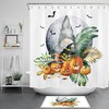 Green Leaf Gnome on Pumpkin Halloween Shower Curtain: Cute and Quirky Bathroom Accessories for Kids