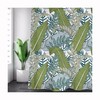 Green Leaf Shower Curtain Rustic Botanical Waterproof Bathroom Decor