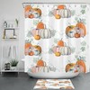 Green Leaf Watercolor Pumpkin Shower Curtain, Thanksgiving Bathroom Decor