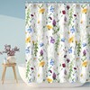 Green Leaf and Wildflower Botanical Shower Curtain