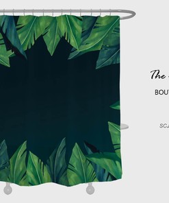Green Leaves Boho Shower Curtain Botanical Bathroom Decoration With Adjustable Shower Curtains 