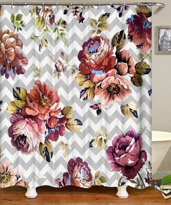 Green Leaves Floral Waterproof Custom Shower Curtain For Your Home