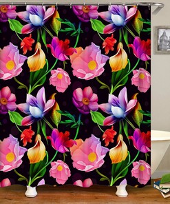 Green Leaves Floral Waterproof Custom Shower Curtain For Your Home