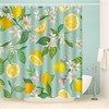 Green Leaves Lemon Shower Curtain, Vintage  Bathroom Decor