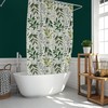 Green Leaves Shower Curtain - Emerald Plants Waterproof Fabric Nature Decor for Bathroom
