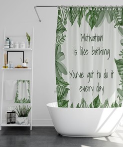 Green Leaves Shower Curtain, Plant Bathroom Decor for a Fresh and Clean Look