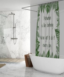 Green Leaves Shower Curtain, Plant Bathroom Decor for a Fresh and Clean Look