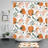 Green Leaves Tropical Fruit Peach Shower Curtain - Cute Bathroom Decor