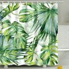 Green Leaves Tropical Plant Palm Leaf Shower Curtain for Trendy Bathroom