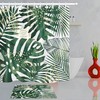 Green Leaves Watercolor Summer Tropical Shower Curtain for Bathroom Decor