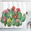 Green Multicolor Saguaro Cask Hedge Hog Prickly Pear Opuntia Cloth Fabric Bathroom Decors