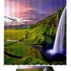 Green Nature Waterfall Print Shower Curtain For Your Bathroom 