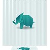 Green Origami Elephant Waterproof Shower Curtain For Your Bathroom 