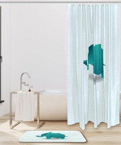 Green Origami Elephant Waterproof Shower Curtain For Your Bathroom