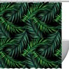 Green Palm Leaves Print Fabric Shower Curtain for Vibrant Tropical Bathroom