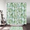 Green Palm Leaves Shower Curtain with Tropical Mood Design, for Bathroom Decor 