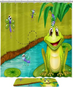 Green Pattern Animal Frog Unique Shower Curtain