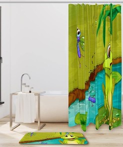 Green Pattern Animal Frog Unique Shower Curtain