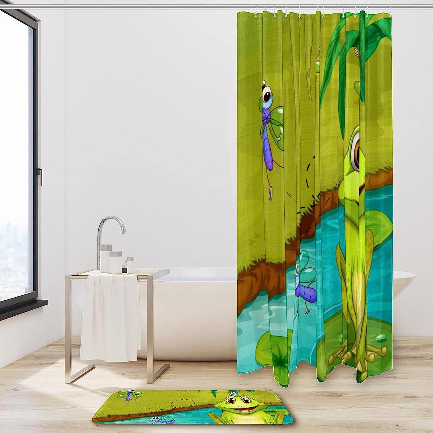 Green Pattern Animal Frog Unique Shower Curtain