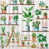 Green Plant Farmhouse Shower Curtain with Bohemian Potted Plants for Nature Lovers
