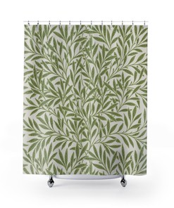 Green Plant William Morris Botanical Shower Curtain