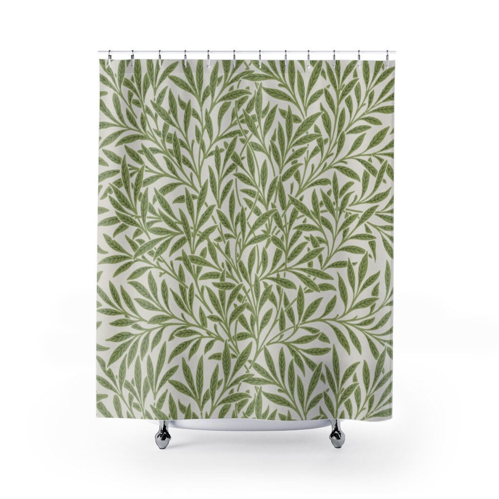 Green Plant William Morris Botanical Shower Curtain