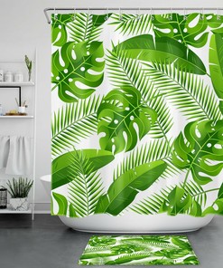 Green Plants Creative Shower Curtain - Artistic Bathroom Accessory