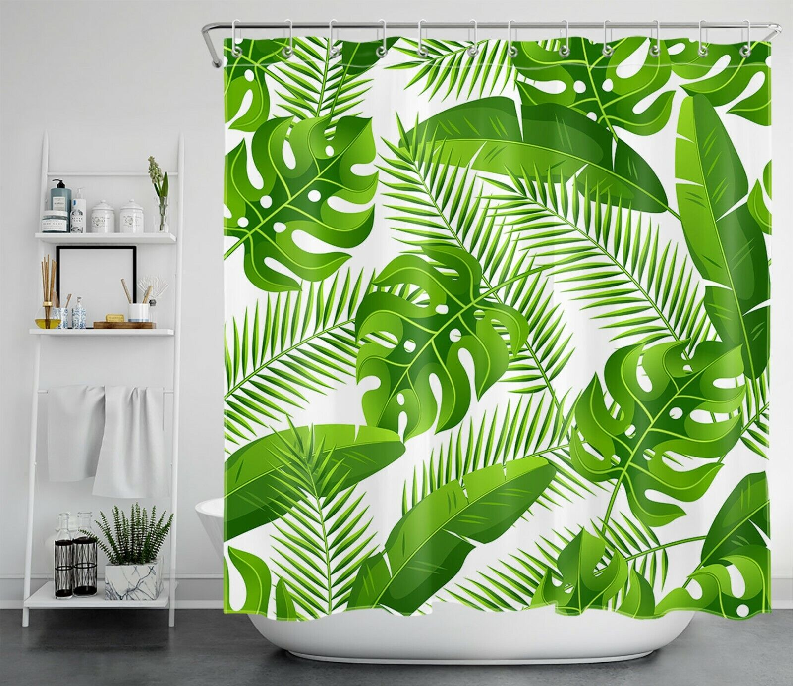 Green Plants Creative Shower Curtain - Artistic Bathroom Accessory