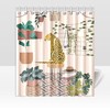 Green Plants Leopard Shower Curtain, Botanical Bathroom Decor