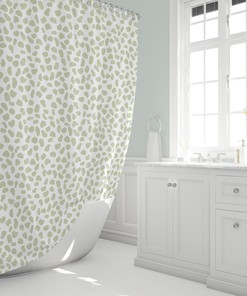 Green Safari Animal Print Shower Curtain, Exotic Bathroom Decor