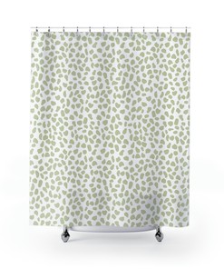 Green Safari Animal Print Shower Curtain, Exotic Bathroom Decor