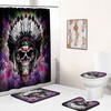 Green Skull Fabric Shower Curtain - Nature Skull Bathroom Decor