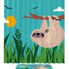 Green Sloth Animal Print Shower Curtain, Relaxing and Soothing Bathroom Decor 