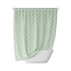 Green Soft Striped Nature Geometric Boho Shower Curtain For Modern Bathroom Decor