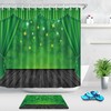 Green Stage Stars Clovers Shower Curtain for a Festive St Patrick's Day Bathroom Decor