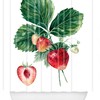 Green Strawberry Botanical Art Vintage Bathroom Shower Curtain by Anna Shell