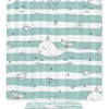 Green Stripe Whale Shower Curtain with Waterproof Bathroom Decors 