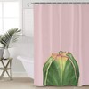 Green Succulent Cactus Print Shower Curtain for Bathroom Decor