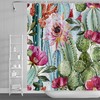Green Succulent Floral Shower Curtain, Waterproof Bathroom Decor