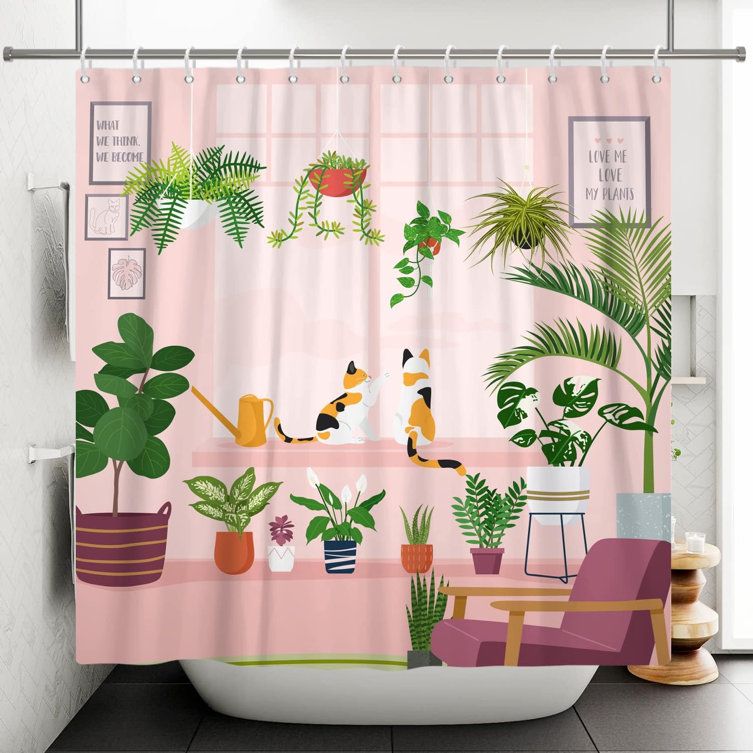 Green Succulent Plants Shower Curtain For A Touch Of Nature - Image 3