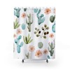 Green Succulent Shower Curtain, Durable And Waterproof Bathroom Curtain