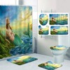 Green Tail Sexy Mermaid Waterproof Shower Curtain, for Bathroom Decor