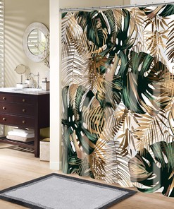 Green Tropical Leaves Botanical Jungle Shower Curtain