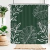 Green Tropical Monstera Leaf Shower Curtain, Waterproof Bath Accessory 