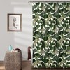 Green Tropical Paradise Lush Decor Shower Curtain with a Leaf Rainforest Island Print Design for the Bathroom