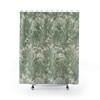 Green Tulips Floral Pattern William Morris Shower Curtain - English Country Home Decor