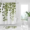 Green Vine Leaves Farmhouse Bath Set Shower Curtain For Rustic Bathroom